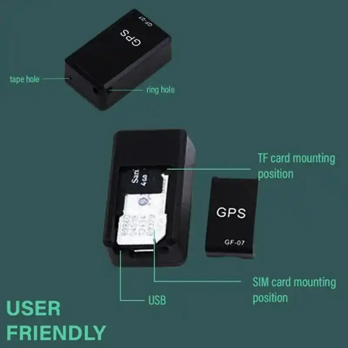 সিম ডিভাইস উইথ New GF-07 GPS Tracker