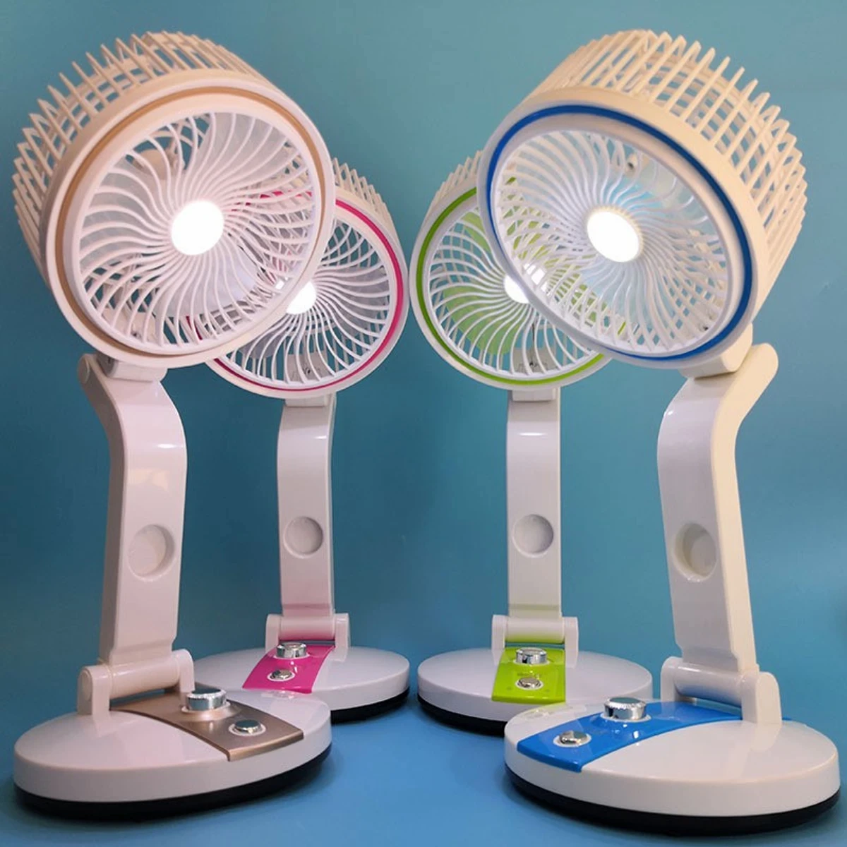 RECHARGEABLE & FOLDABLE FAN WITH LIGHT