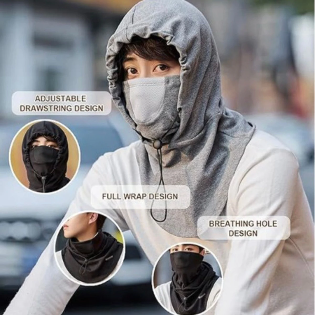 Balaclava Windproof Full Face Mask (Gray)