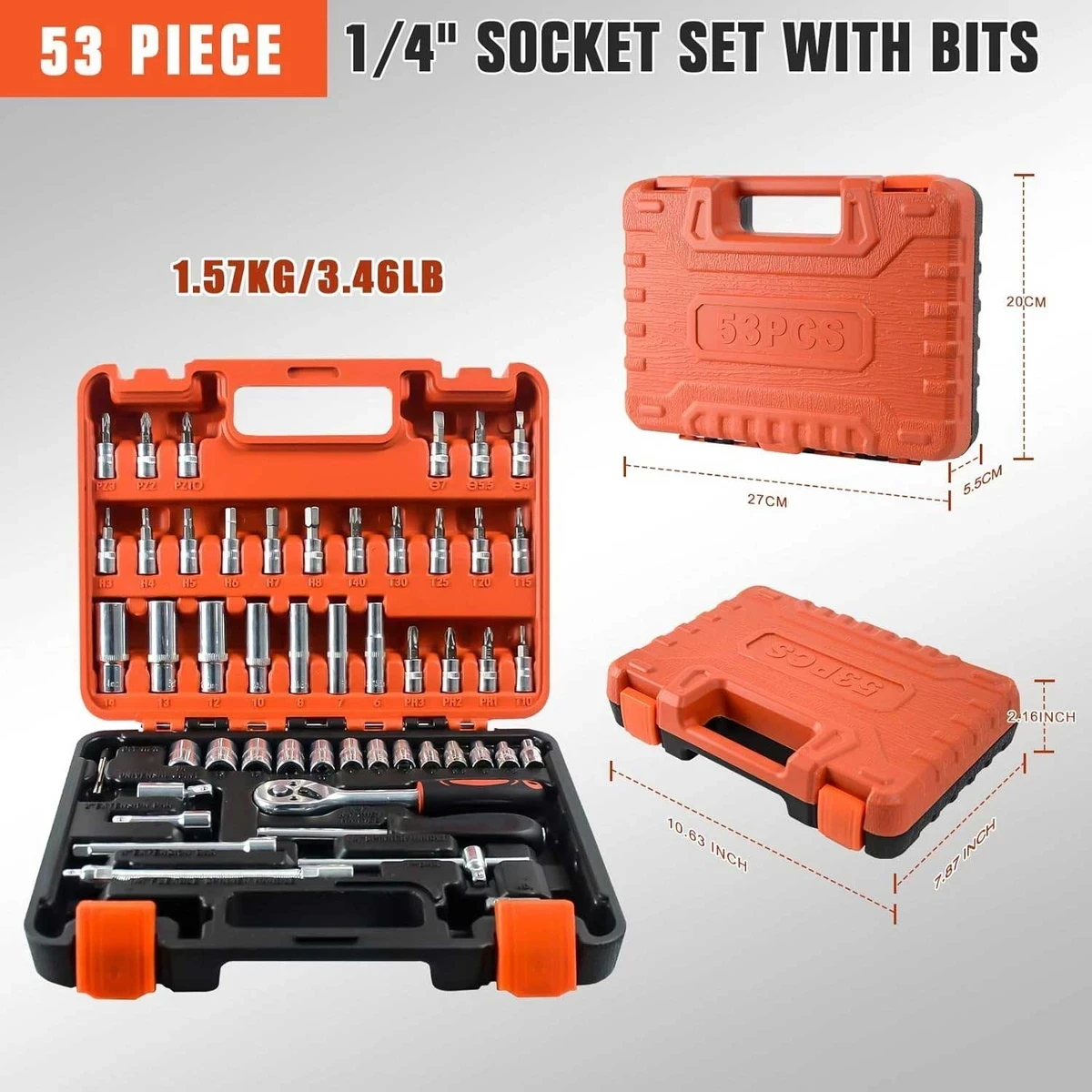 Professional 53 pcs Repair Car Tools Box (10 Year Replacement Guarantee) - Image 3